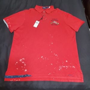 Polo ralph lauren American flag distressed paint splatter shirt